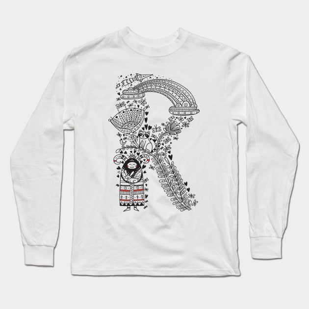 Letter R  (Buu&Luu Alphabet) Long Sleeve T-Shirt by yuliia_bahniuk